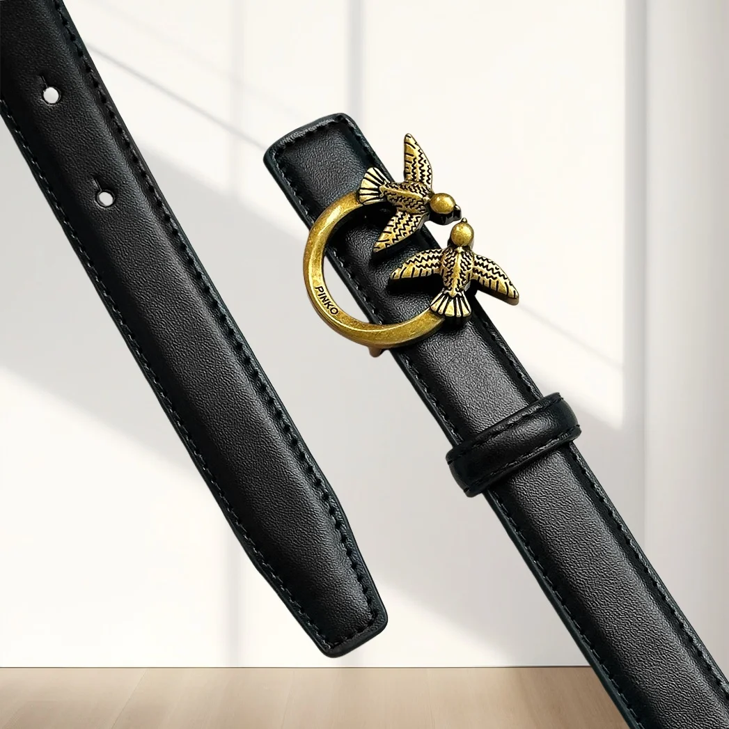 New Women's European and American Leisure Swallow Buckle Belt Fashion Personality Trendy Belt Versatile Dress Jeans Shirt