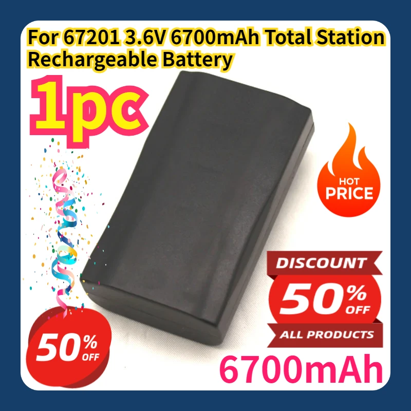 For 67201 3.6V 6700mAh Total Station Rechargeable Battery