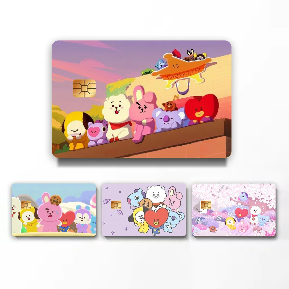 C-Cute C-Cartoon B-Bt21 наклейки наклейки для кредитных карт DIY защитные наклейки для карт водонепроницаемая пленка для кожи
