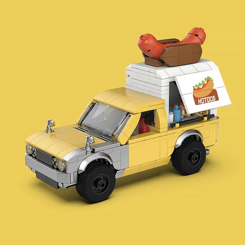 

Набор строительных блоков «Тележка для хот-догов» (500 деталей), PB8858, технический конструктор в стиле аниме, модель грузовика-фургона для хот-догов, игрушки-конструкторы для детей и взрослых, подарки