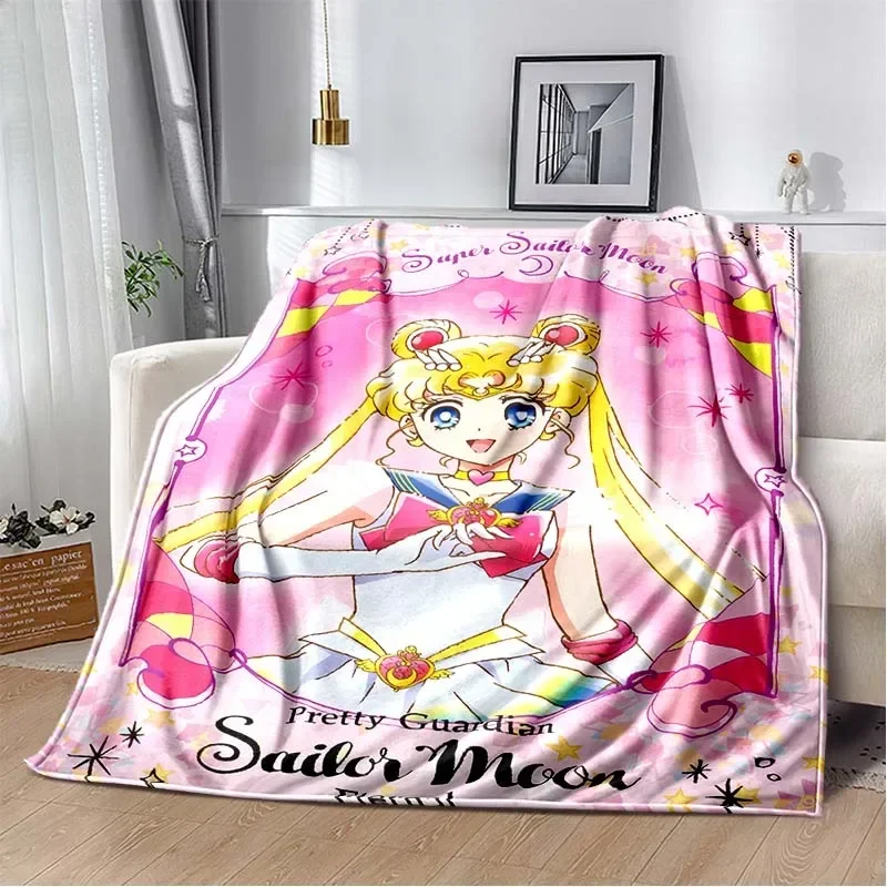 Cute S-Sailor-Moon 3D Cartoon Printed Blanket Fashion Soft Cozy Living room Bedroom Sofa Bed Travel Blanket Child Birthday Gift