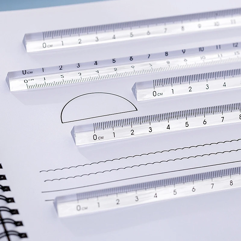 Simples Transparente Triangular Em Forma Reta Régua, Escritório Multifuncional Escala de Medição, Desenho Preciso, 15 cm, 20cm