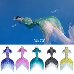 Professional Adult Mermaid Tail Diving Swimsuit for Aquarium Performances Pool Parties with Adjustable Bra Elastic Comfortable