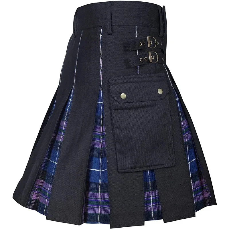 

COSda@Traditional Short Tartan Kilt for Men, Practical Scottish Kilt, Scottish Punk Style, Vintage Scottish Kilt