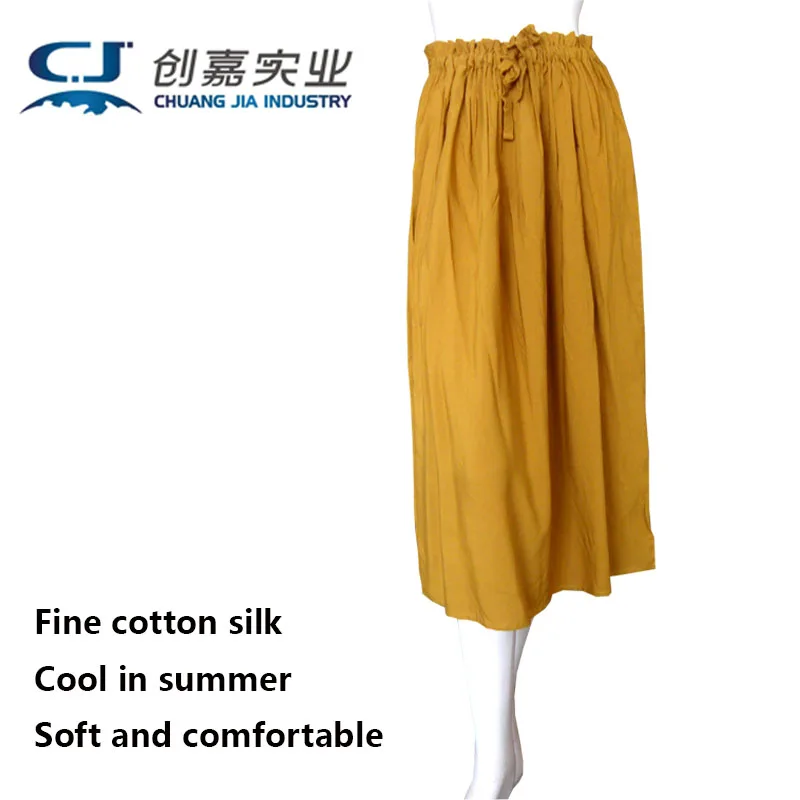 High-quality Cotton Silk Summer Lady's Mid-length Skirt White Lace-up All Match Comfortable Skirt Casual Period Women's Clothes