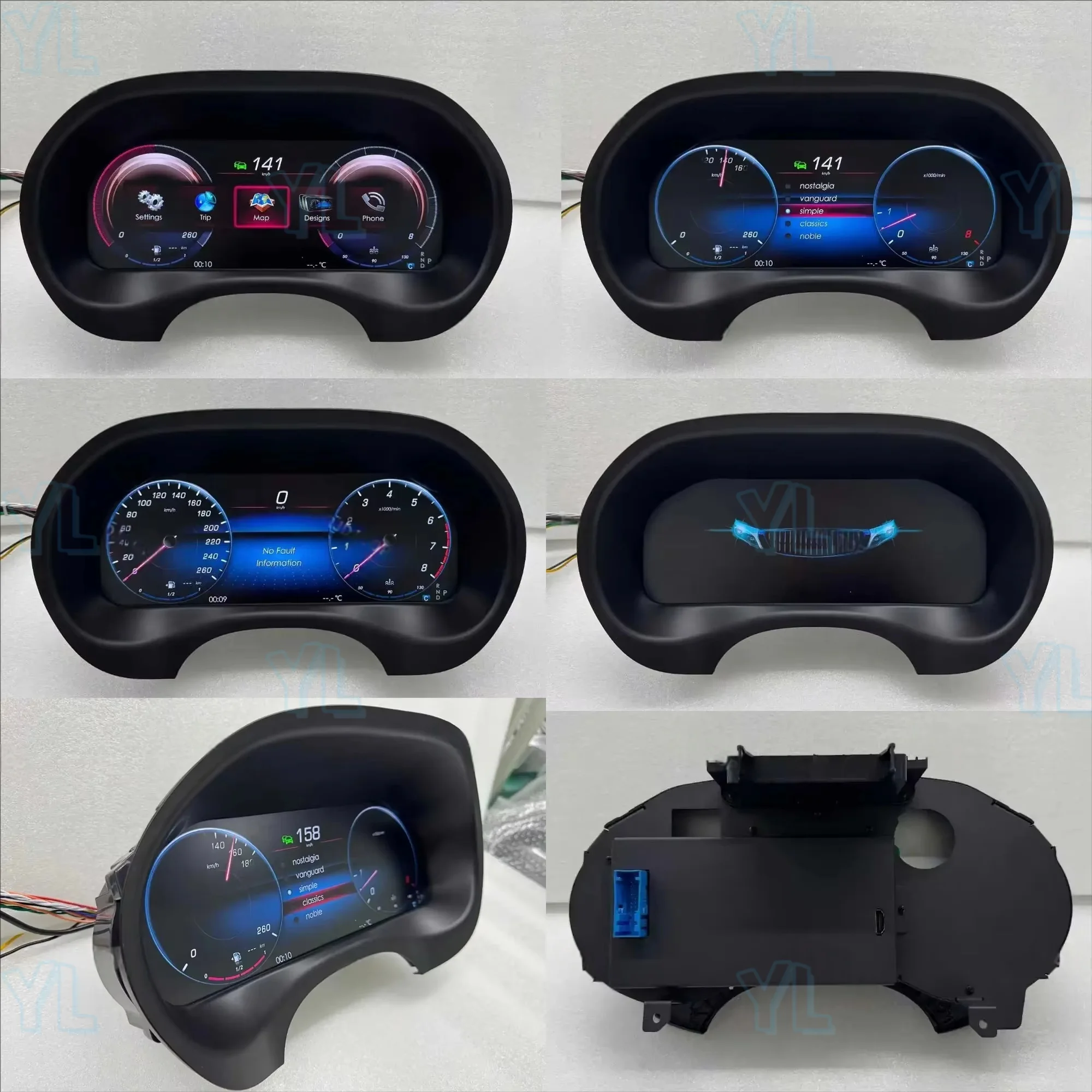 YL 12.3 Inches LCD For Mercedes Benz Vito W447 2016-2024 Digital Cluster Virtual Cockpit Car Dashboard Instrument Speedometer