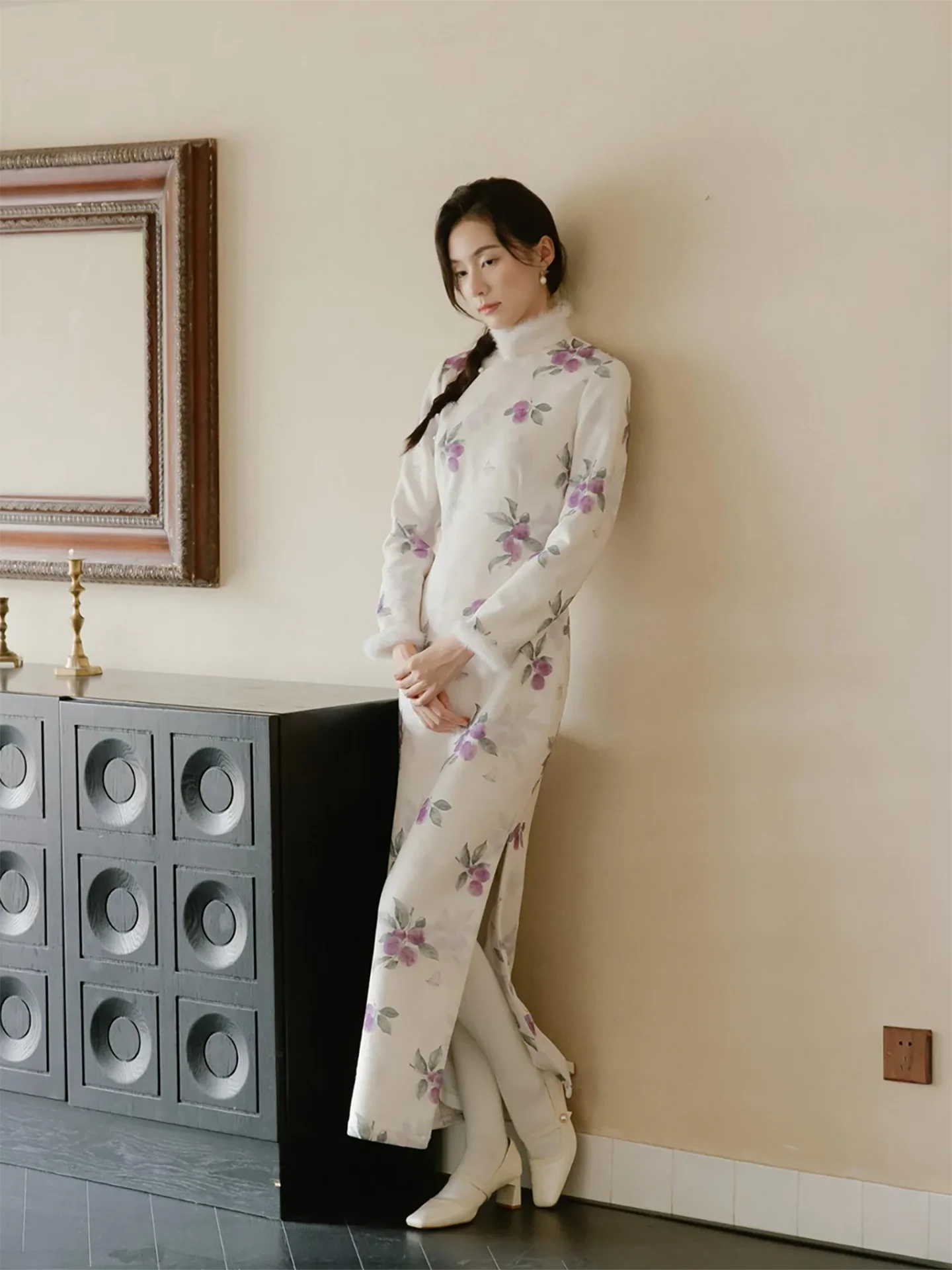 

Новинка Momei: Длинное платье-сарафан в стиле ретро с цветочным узором, на молнии сбоку, для повседневной носки, осень-зима