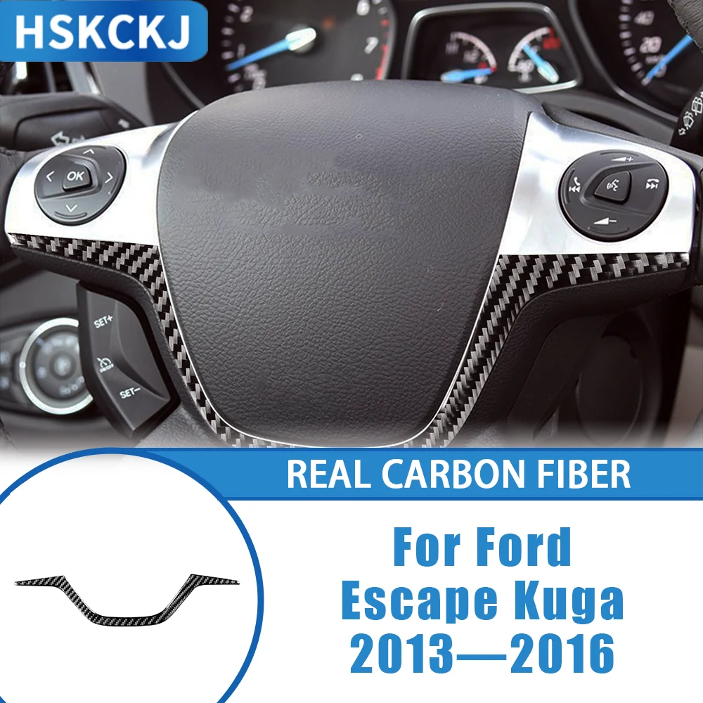 

For Ford Escape Kuga 2013—2016 Car Accessoreis Carbon Fiber Steering Wheel Chin Strip Interior Cover Trim Sticker Modification