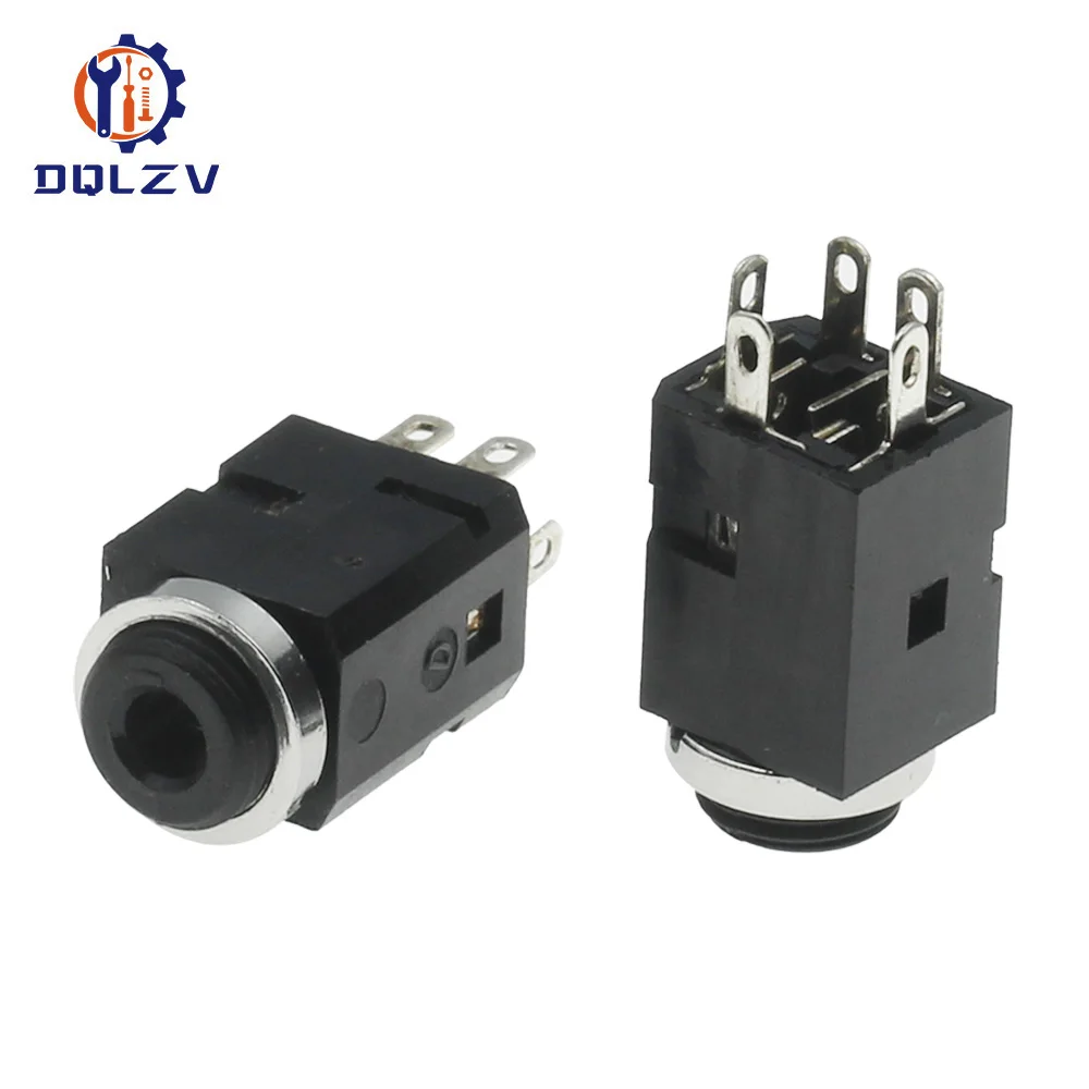 3.5MM 5 Pin Vertical Socket Female Socket Jack with Screw 3.5 Audio Headphone Connector PJ-341 Earphone Hole