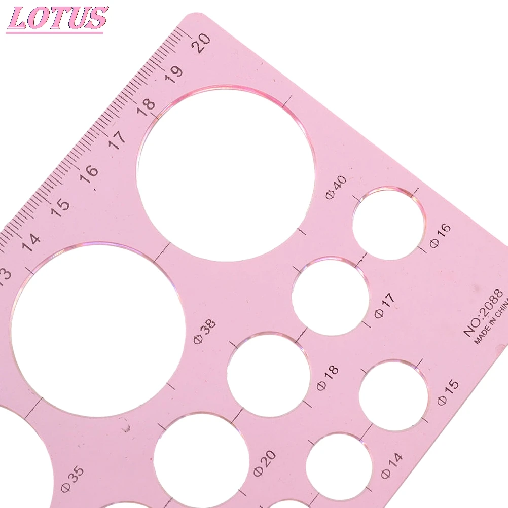 워터 마크 템플릿 포함 눈금자 키트, 원형 크기 종이 공예, 차가운 창조적 눈금자 공예 도구, 학교 사무실 공급 업체, 1 개