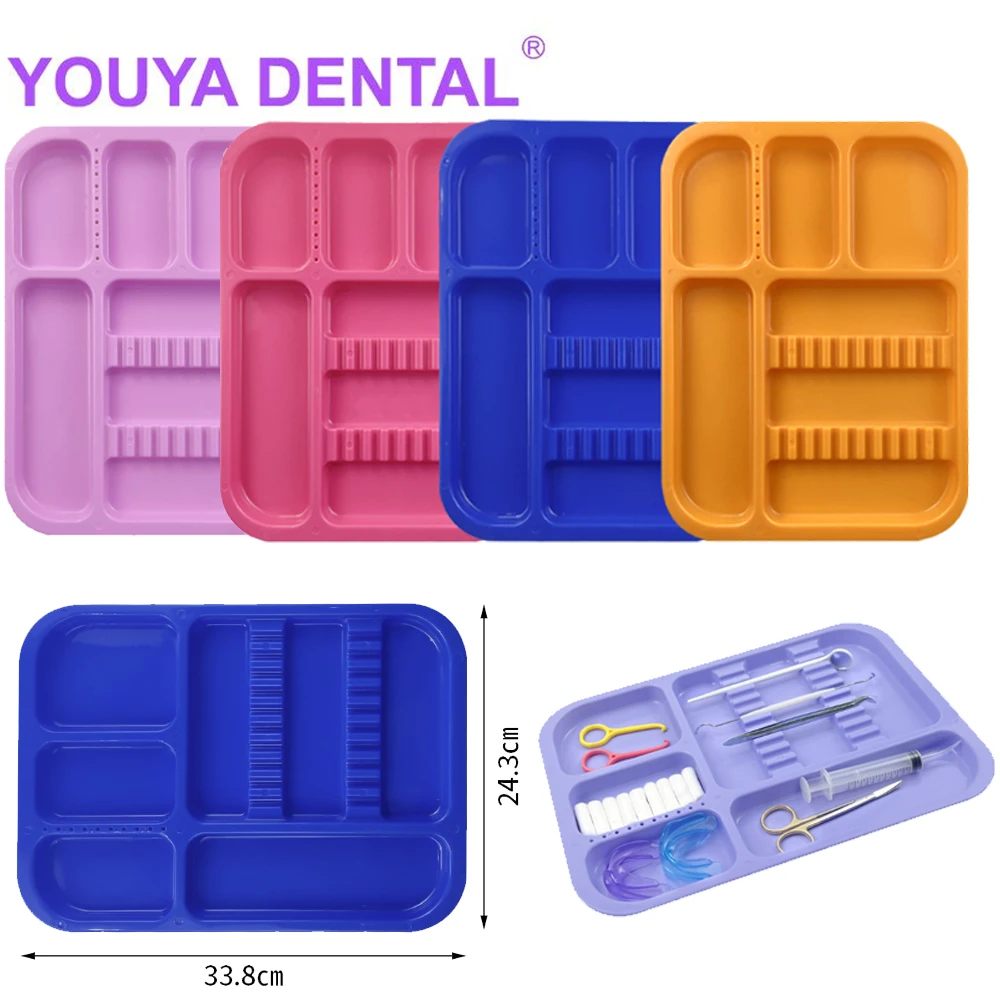 1Pc Plastic Dental Trays Autoclavable Divided Dental Instrument Pan Serving Fruit Storage Trays Salon Dentist Tools Holder Plate