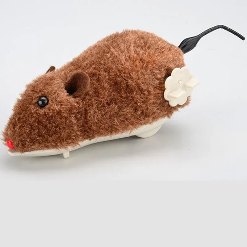 Wireless Winding Mechanism Mouse Toy for Cats and Dogs, Pet Trick Playing Toy, Plush Rat, Mechanical Motion Rats