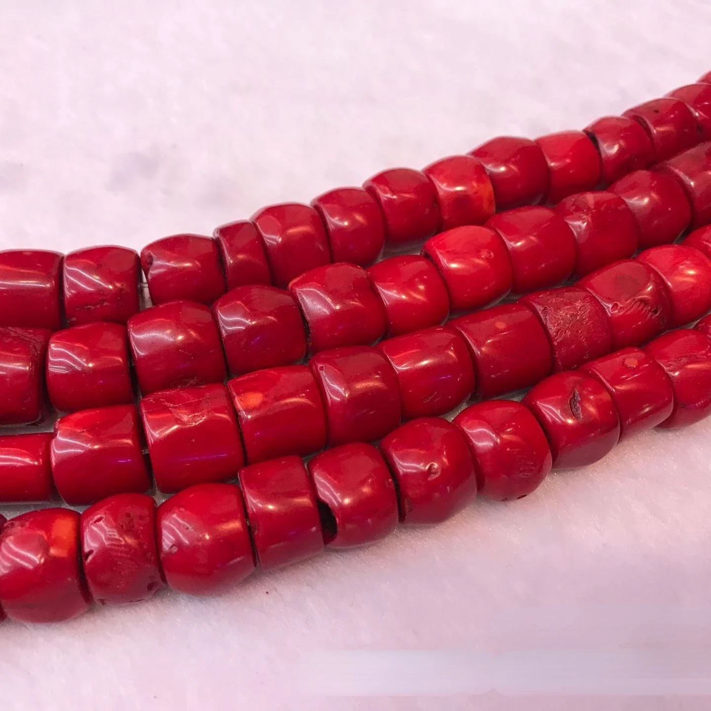 About 8-16mm Red Natural Coral Loose Beads DIY for Necklace Large Bucket Spacer Accessories Stone Women Jewelry Making Design