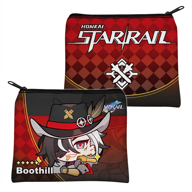 Game Honkai:Star Rail Peripherals Cute Fashion Canvas Coin Purse Wallet Portable Robin Jade Boothill Firefly Aventurine