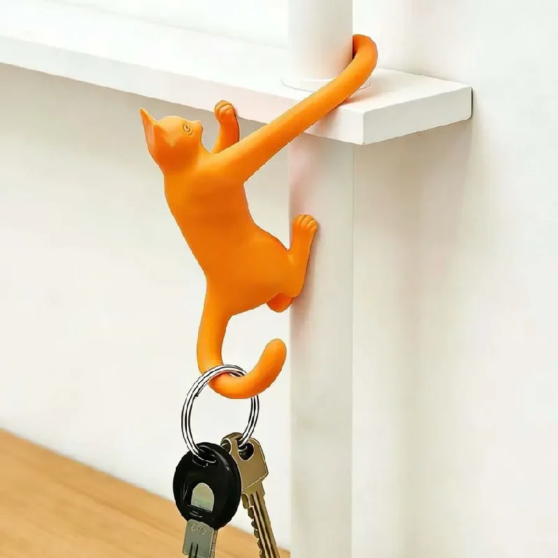 Creative Animal Cat Hanging Hook Decorative Key And Bag Storage Holder For Home Desk Rack Cabinet Small Sundries Organizer