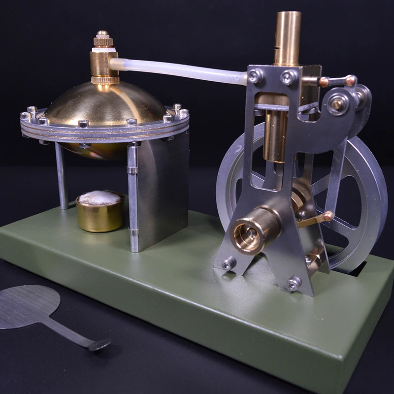 Steam Engine All Metal Creative Boiler Steam Power Steam Engine Metal Transparent Cylinder Engine Model for Students Adults