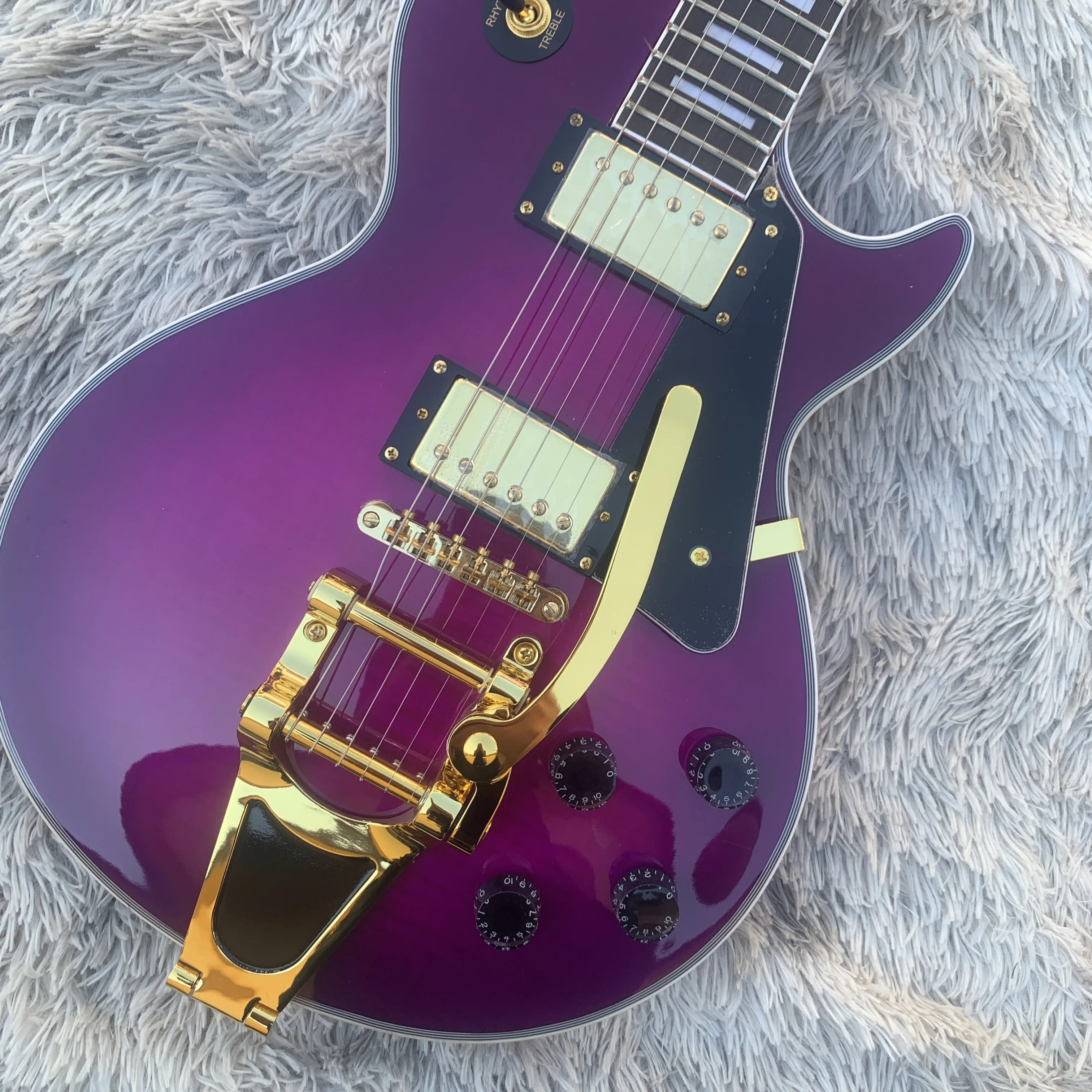 Made in China, purple LP electric guitar, 2-piece pickup jazz guitar, rosewood fingerboard, physical photo