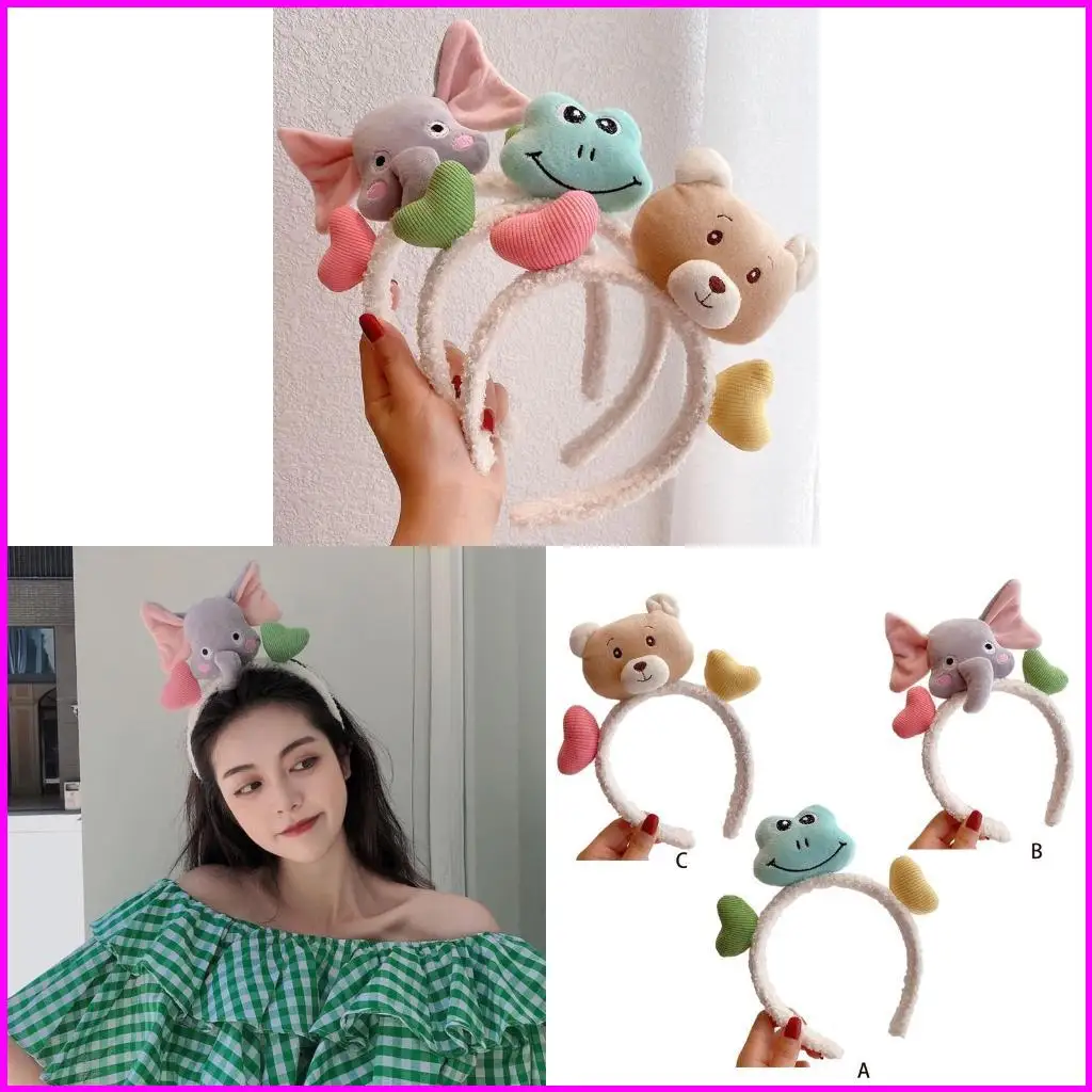 

Cartoon Animal Headbands for Frog Elephant Hair Hoop Lovely Cow for Cat