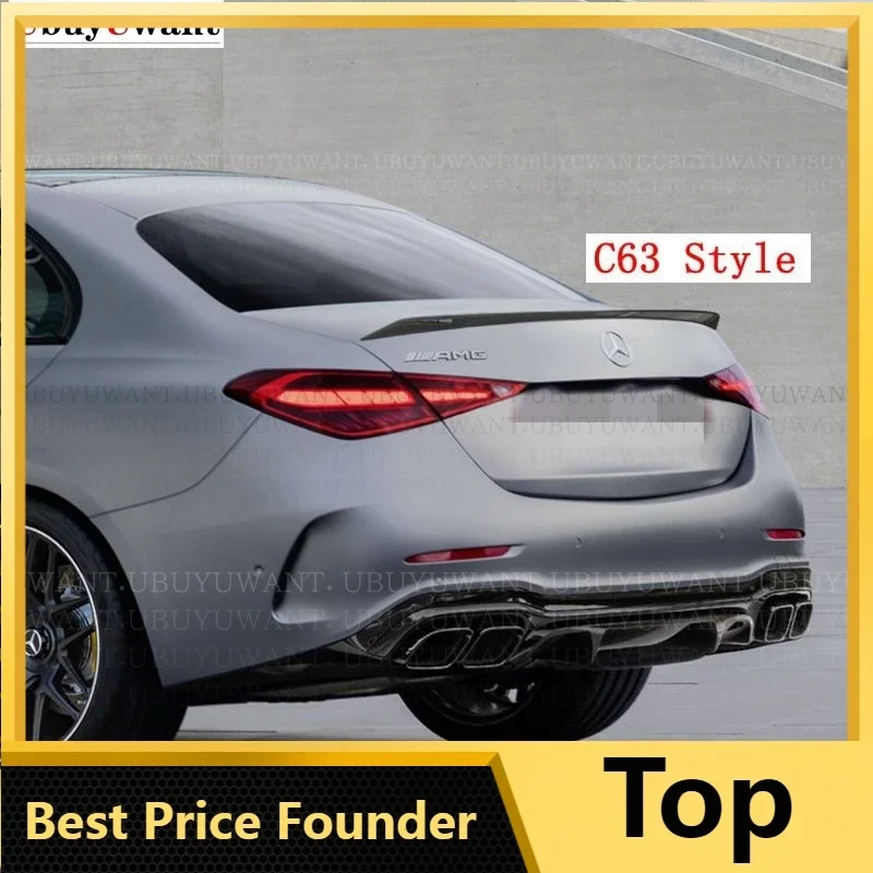 

For Mercedes W206 Spoiler 4Door Sedan C-Class AMG /C63 Style C200 C260 ABS Plastic Tail Wing Unpaint and Lacquer Color 2020-2021