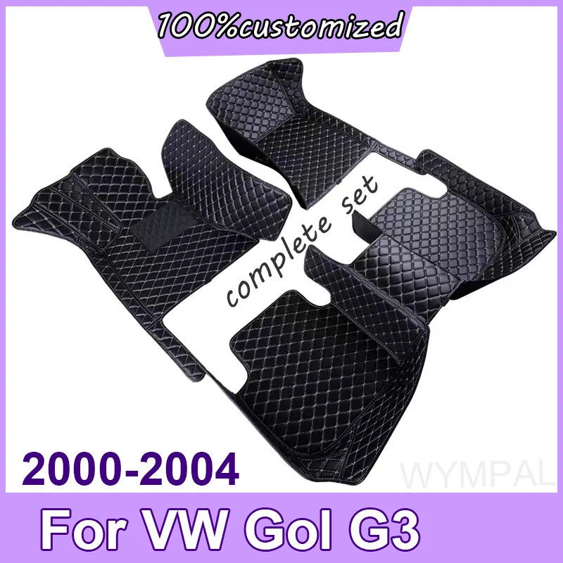 Car Floor Mat For VW Gol G3 2000 2001 2002 2003 2004 4 Doors Diamond Leather Luxury Woman Foot Pad Auto Carpet Accessory