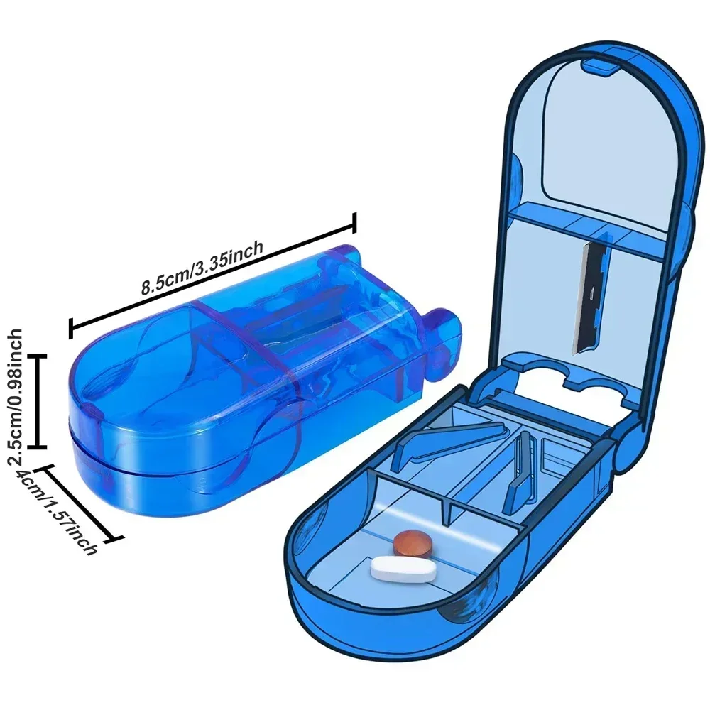 Pill Cutter and Splitter with Dispenser,Easy Cut Pills for Tablet Vitamin and Big Medicine,Clean Split Tablets Into Half Quarter