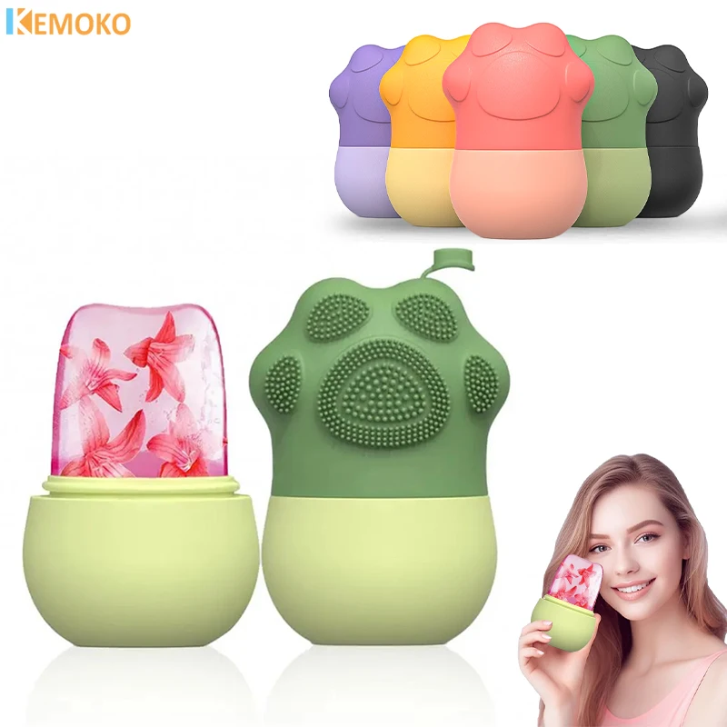 Rolo Facial De Gelo De Silicone, Ferramentas De Contorno De Levantamento, Bandejas De Cubo De Gelo, Bola De Gelo, Hidratante, Lavável, Forno, Face Massager, Cuidados Com A Pele