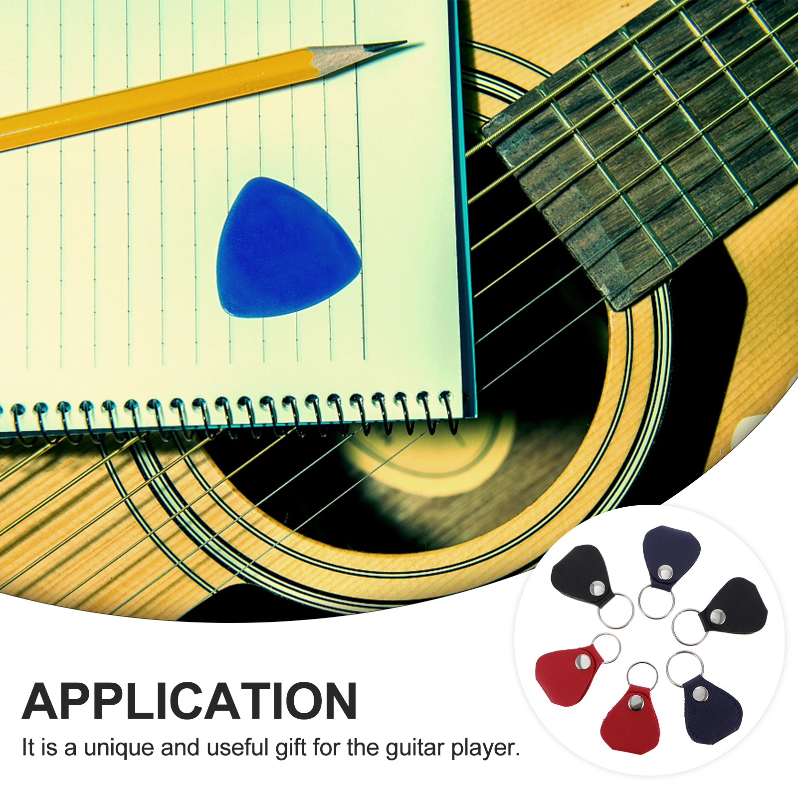 

6 Pcs Guitar Pick Keychain Holder Clip Bag for Picks Ukulele Sleeve Instrument Case Alloy Storage