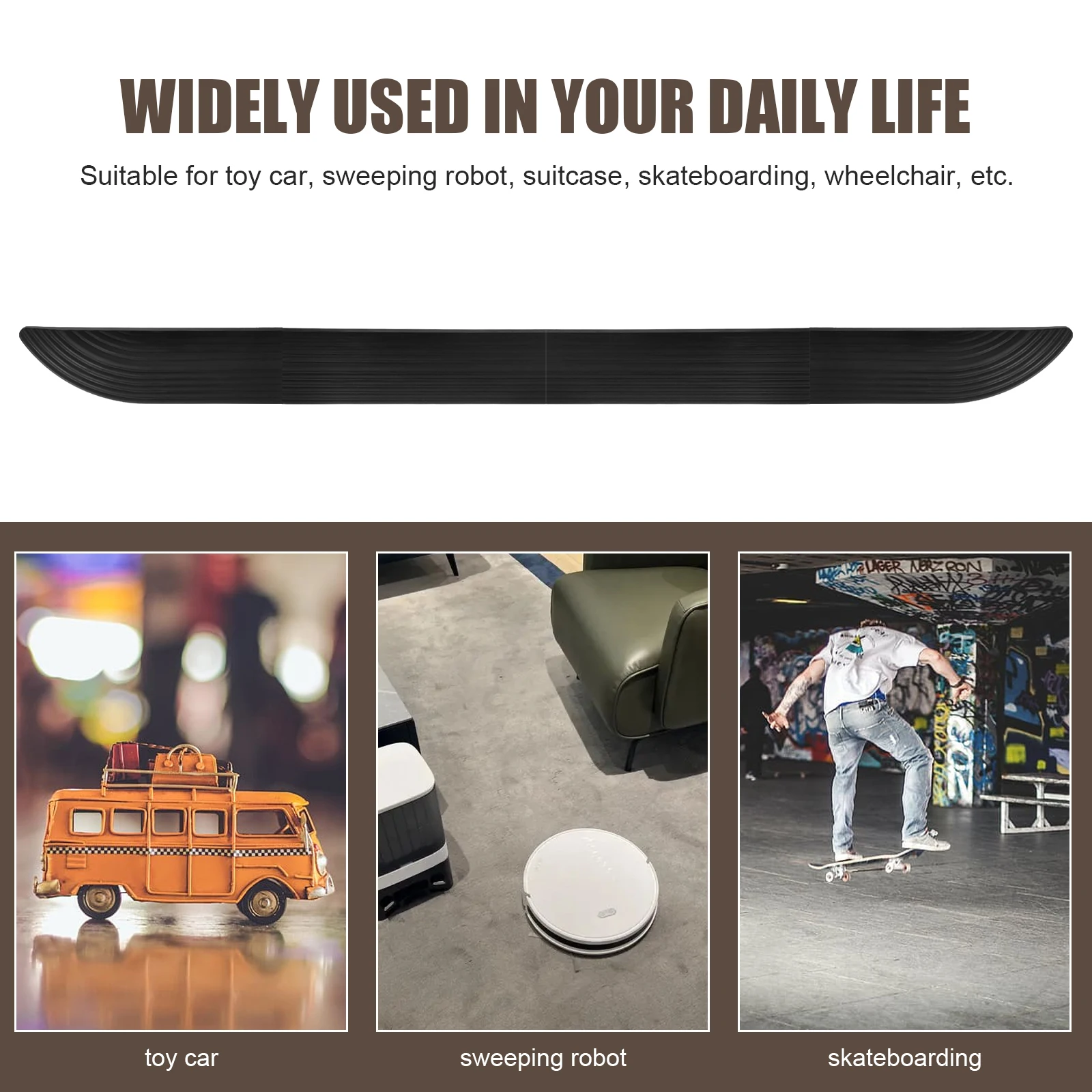 

1Set Rubber Sweeping Robot Ramp Pad Home Threshold Ramp Mat Anti-Skid Durable Easy Carry Indoor Outdoor Use Home Slope Ramps