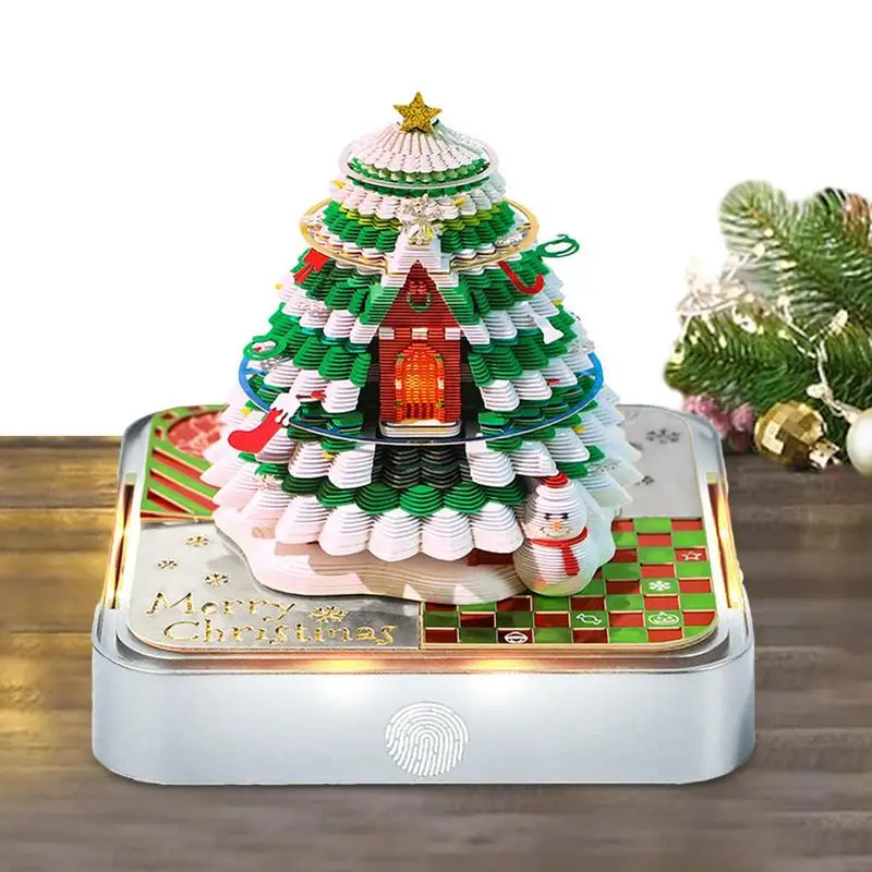 

3D Paper Desk Calendar Memo Pad Table Christmas Tree Calendar 2025 Beautiful 3D Modeling Craft Decoration For Bedroom Dormitory