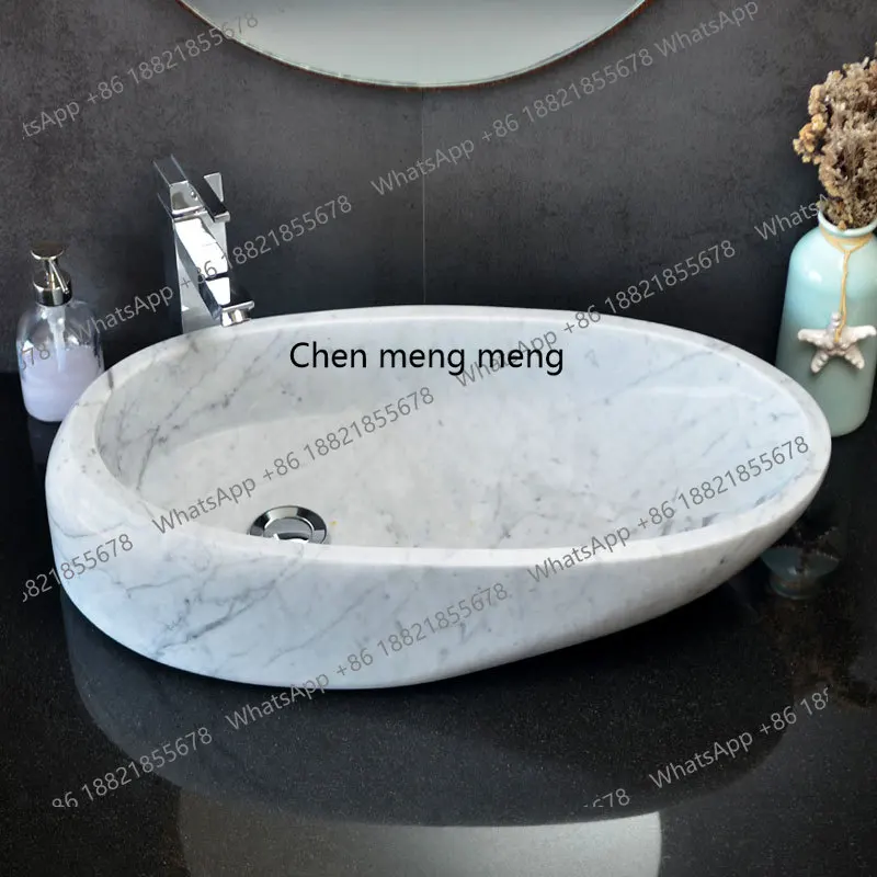 

Vintage art marble countertop basin, special-shaped European-style household, wash basin, outdoor balcony, wash basin