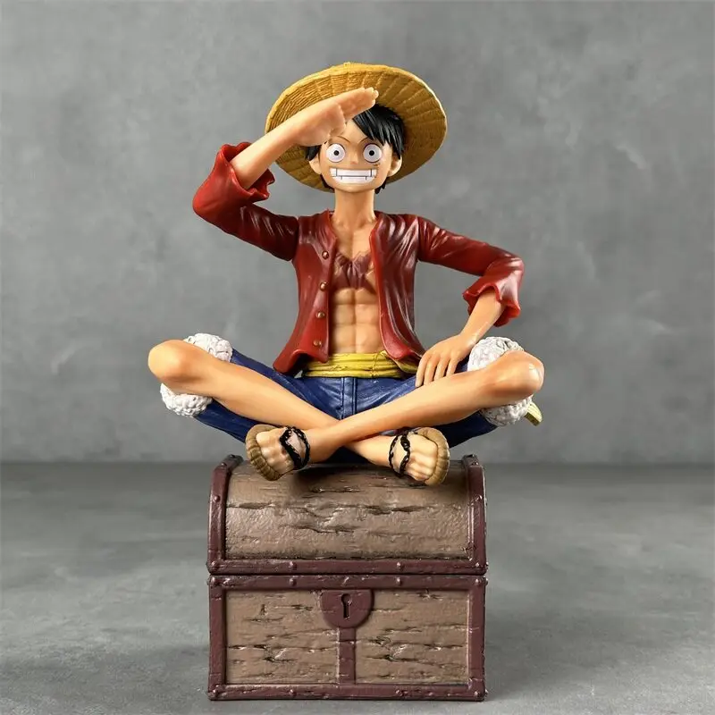 One Piece Drei Brüder Resonanz-Serie Luffy Flaggen-Kuchenfigur Luffy Doppelköpfiger Umwandelbarer Anime Handgefertigtes Ornament