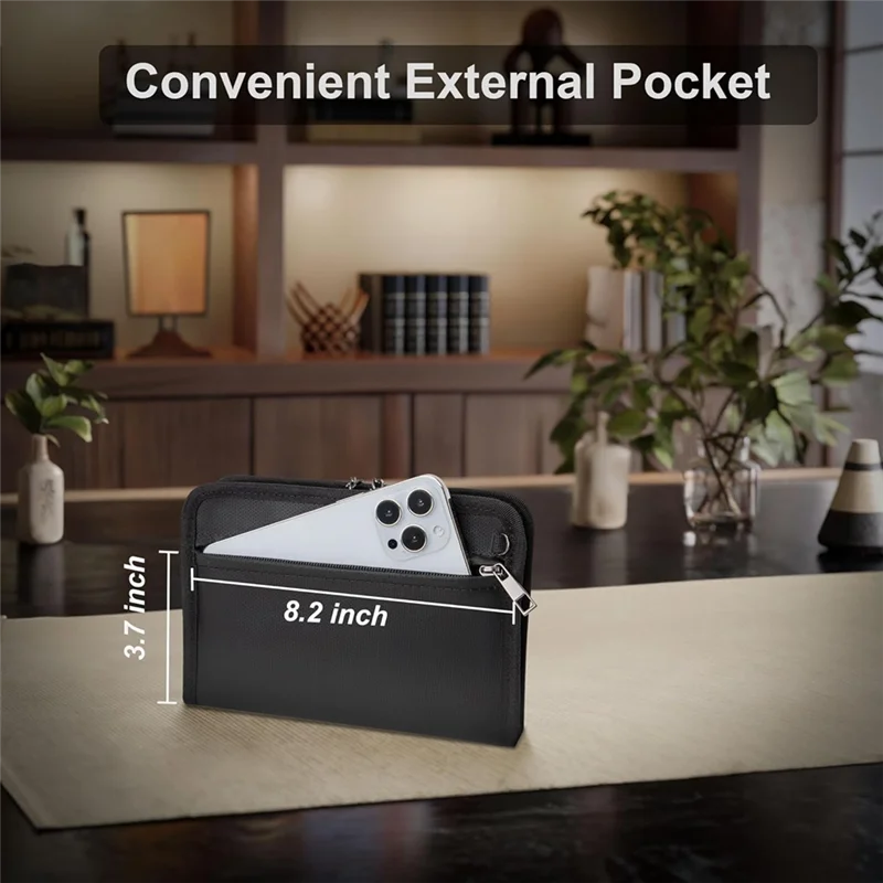 【HOT-SELL】حقيبة نقود آمنة مقاومة للحريق ومقاومة للماء مع قفل وسحاب، مناسبة لتخزين النقود مقاس 8.2 × 5.7 بوصة