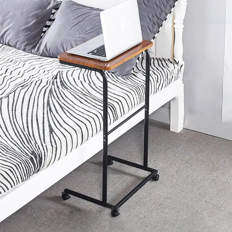 Movable Sofa Side Table TV Tray Bed Side Table With Wheel High Load-bearing Capacity Quiet Sliding Living Room End shelf Table