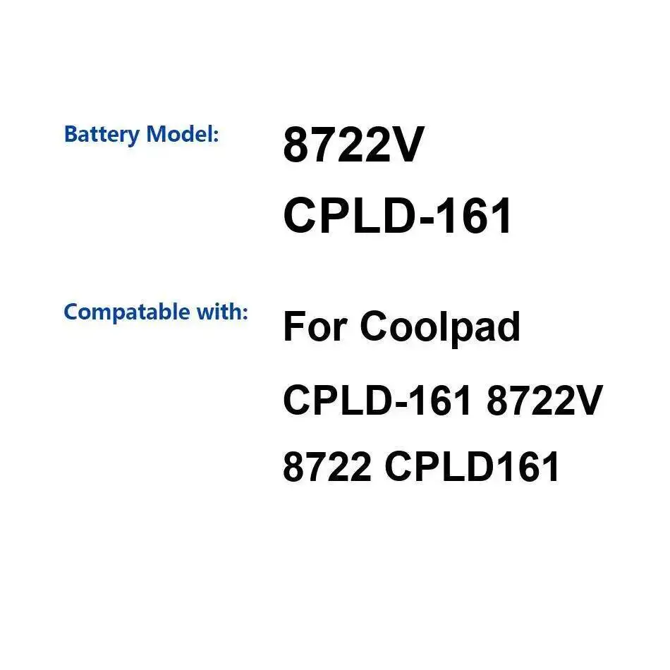 

2000Mah For Coolpad 8722V 8722 Cpld-161 High Compatibility Mobile Phone Battery