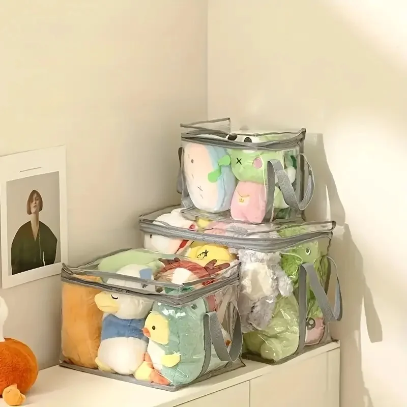 Plush Toy Storage Bag Large Capacity Organizer for Children's Stuffed Animals, Student Book Waterproof Storage Study Container