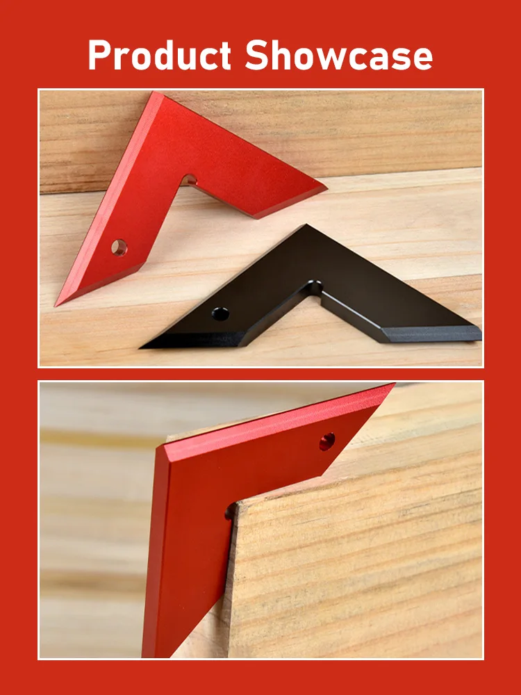 Table Saw Angle Ruler, 45 Degree Knife Edge Ruler, 90 ° Right Angle Gauge, L-shaped Triangle Ruler