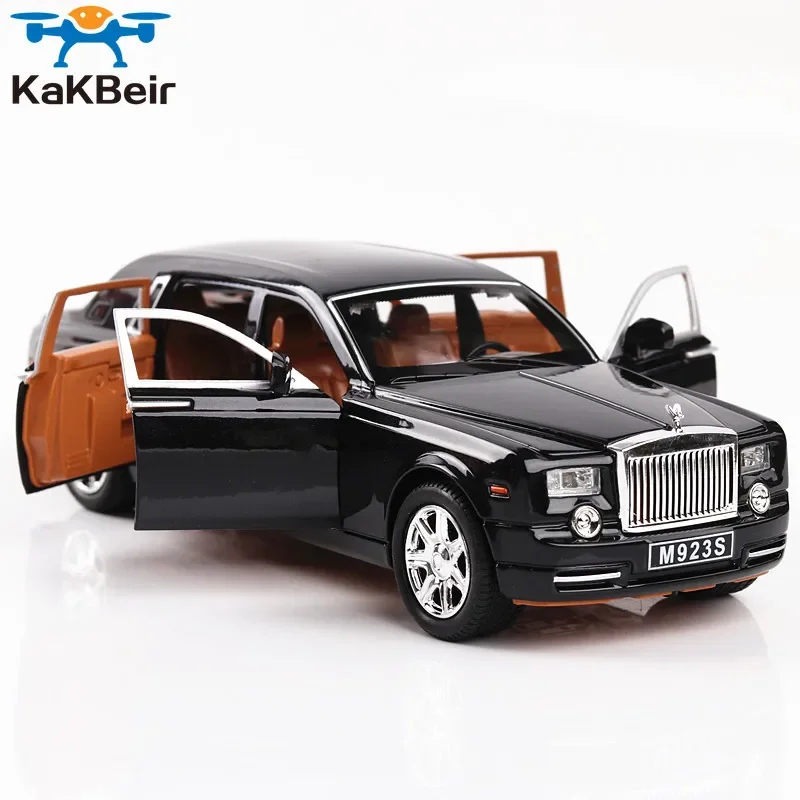 1:24 Rolls Royce Phantom Models Of Car Metal Model Sound And Light Pull Back SUV For Kids 7 Doors Can Be Opened Cars Miniature