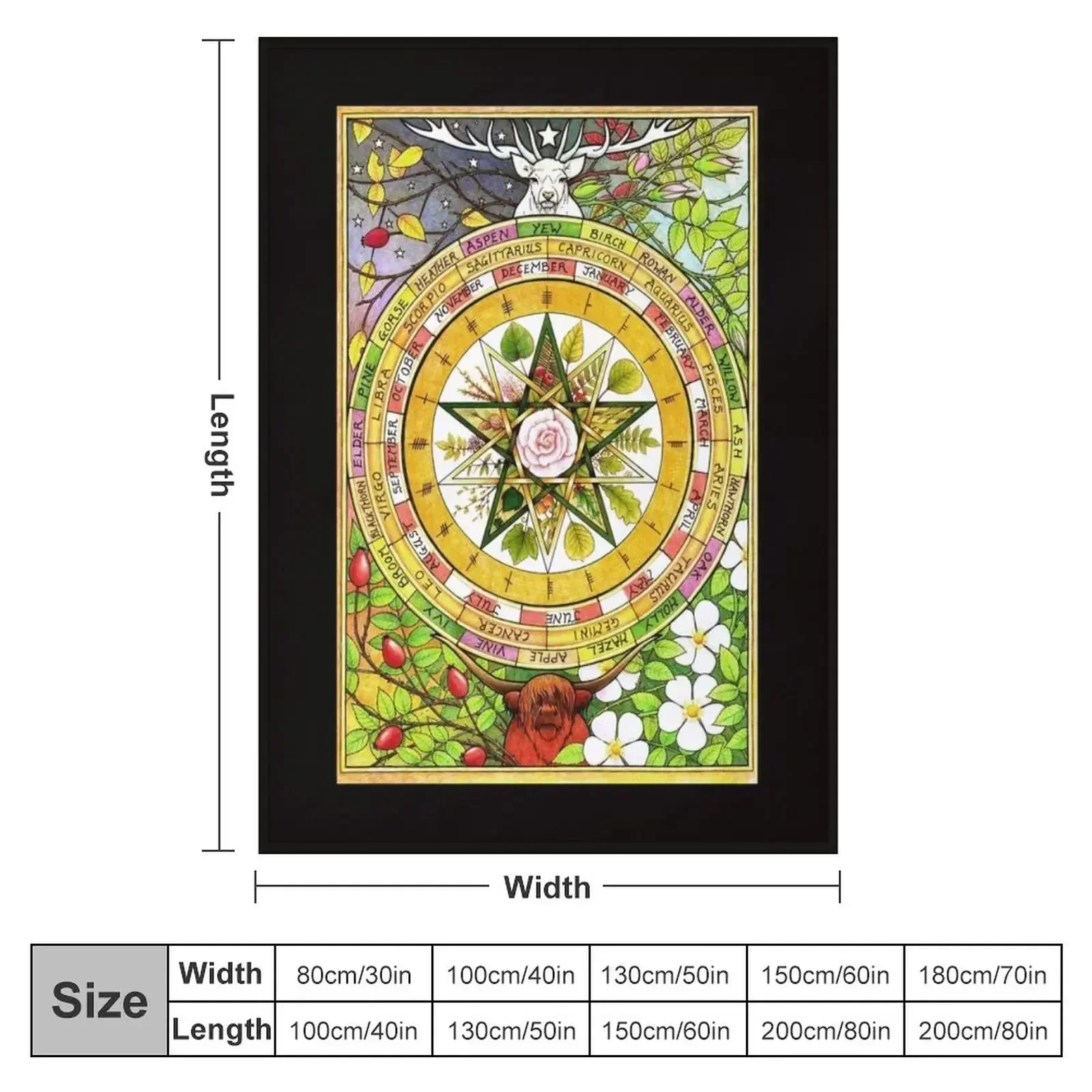 The Ogham Grove (full colour) Throw Blanket wednesday Sofa Throw Decorative Beds Blankets