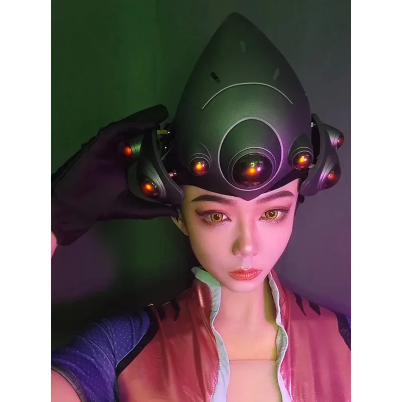2025 New Game Overwatch Breathing LED Two Mode Helmet For Cosplay Widowmaker Mask With Lens France Player Headset Cos