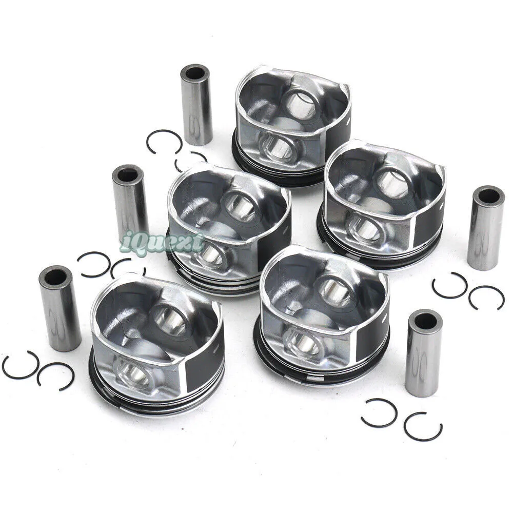 5x Volvo Pistons & Rings Set STD Φ81mm for S60 S80 V40 XC60 2.0 L5  B5204T8 B5204T9 31401695