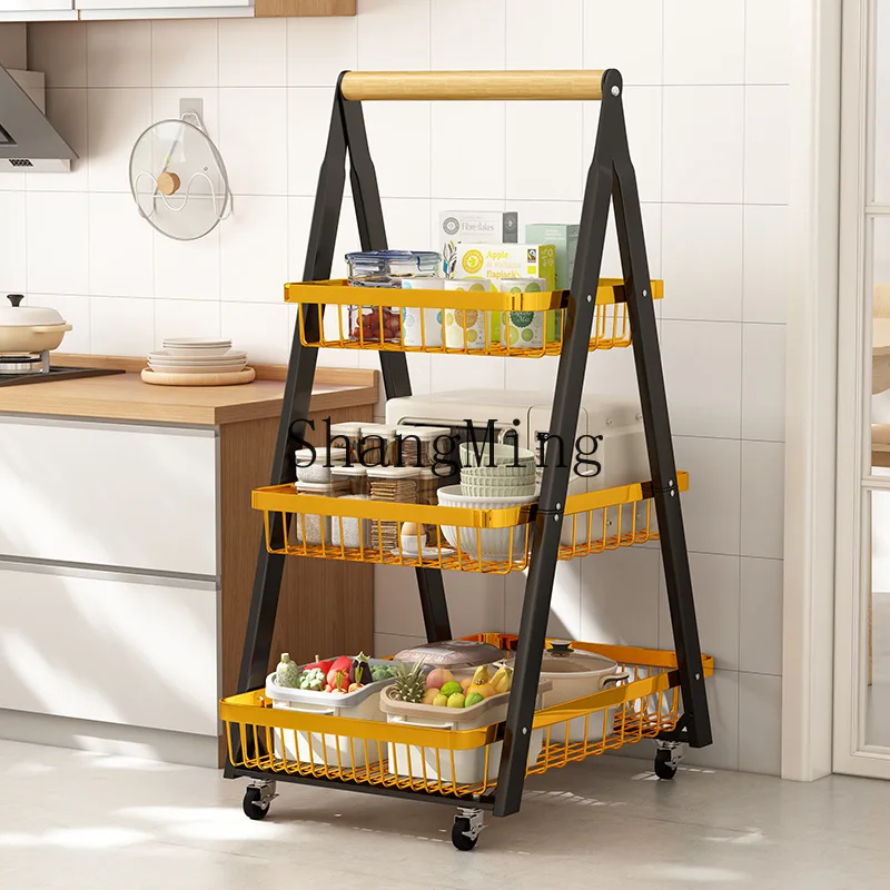 FG household non-punching rack, living room snack storage rack, kitchen multi-layer fruit basket mobile trolley