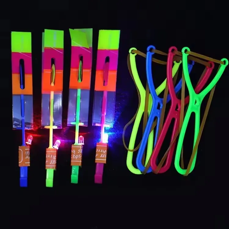 Funny Luminous Slingshot Flying Arrow LED Light Up Flashing Dragonfly Glow for Kids Party Toys Gift To Brighten The Sky
