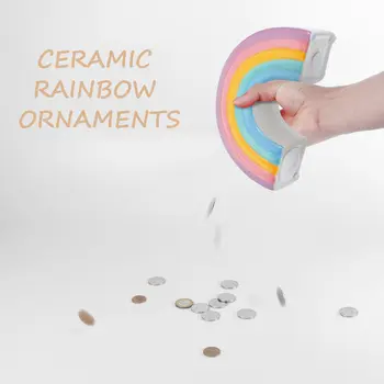 Dekorace na prasátko, keramické peníze pro dívky, banky pro dospělé, duha, třídění 8 nejlepší prodej velké keramické prasátko - №2