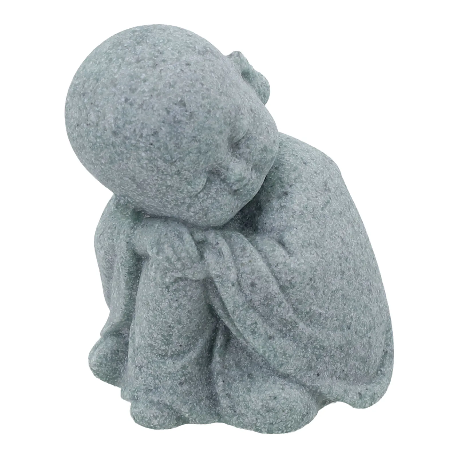 Harmony with Nature, Garden Plants Decor, Sandstone Resin Buddha Ornament, Observing Changes with Time, Enhancing Natural Beauty