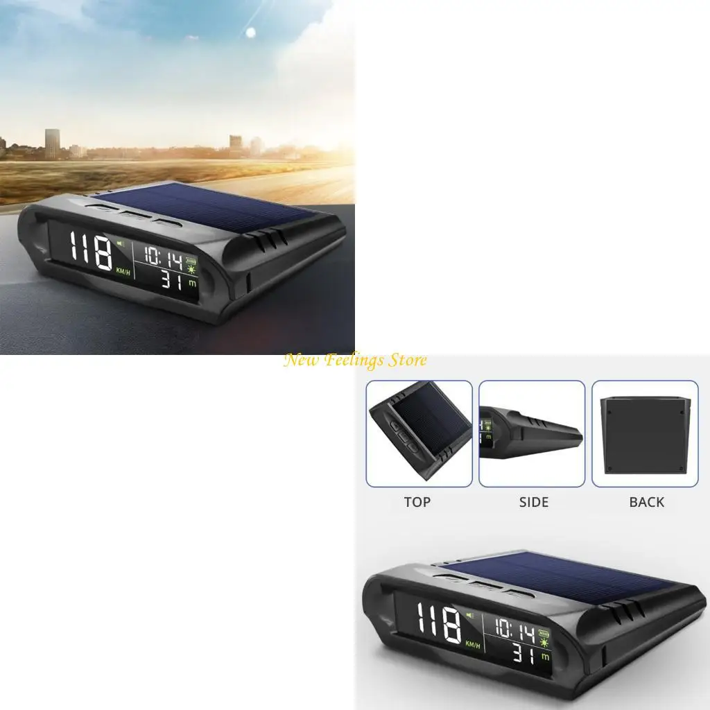 

J6BF Car Head Up Display Солнечный питание на 1000 мАч батарея идеально подходит для повышения безопасности дорожного движения