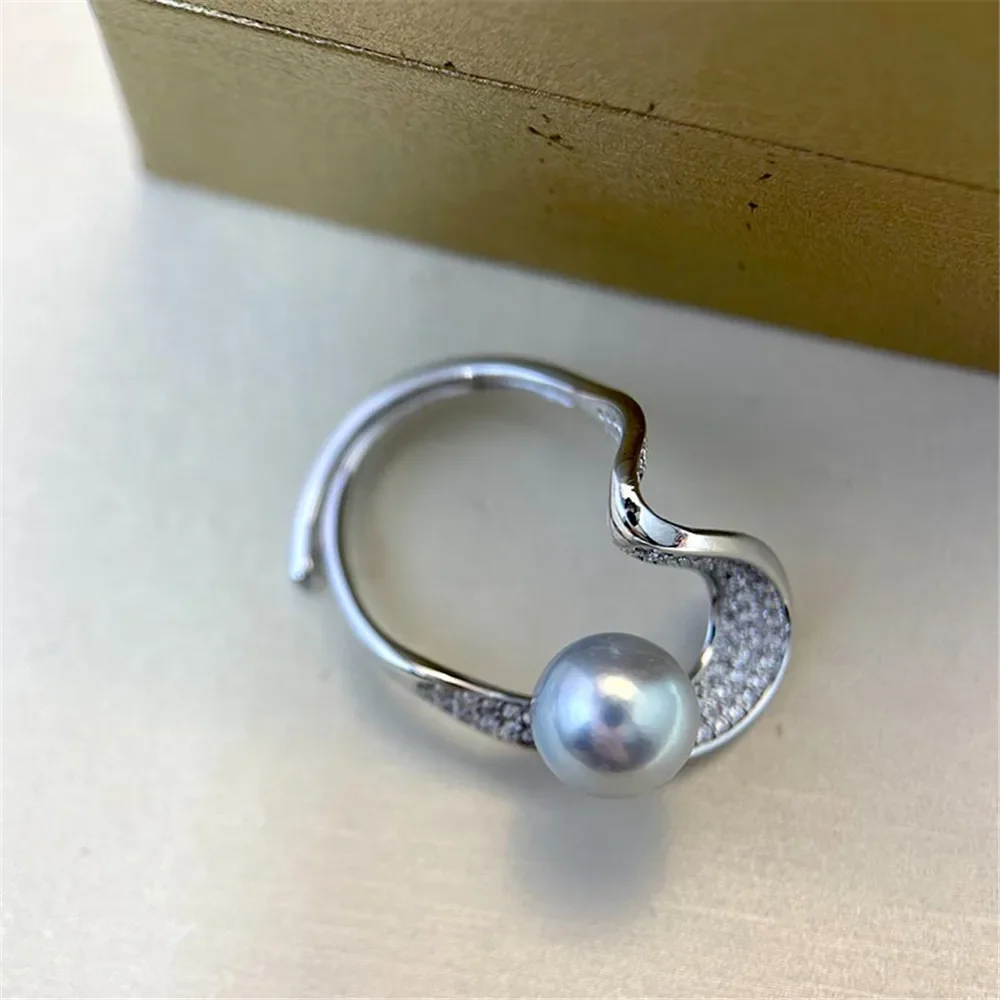 Solid S925 Sterling Silver Pearl Ring Settings Findings & Accessories  for Jewelry Making Bulk Wholesale Craft Supplies No Pearl