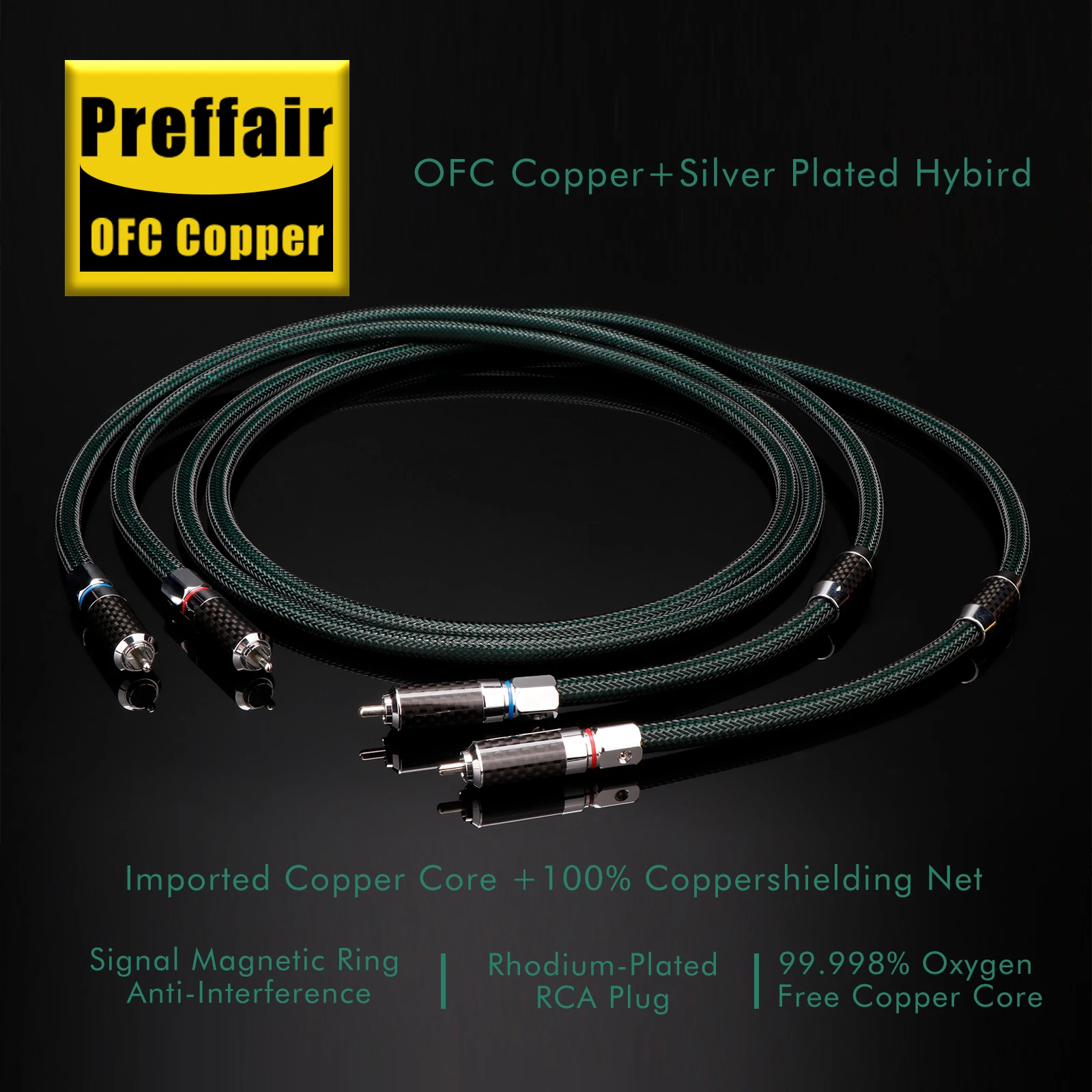 

Посеребренные аналоговые кабели Preffair X403 OFC RCA/XLR с вилками RCA/3 PinsXLR из углеродного волокна для HIFI DAC/AMP/Decorder/CD/DVD