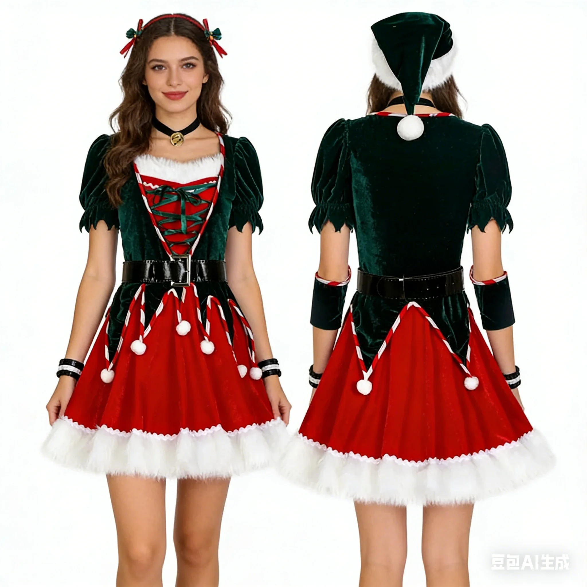 

Women Christmas Elves Costume Party Cosplay Sexy Christmases Dress Santa Claus Elf Costumes Dresses Fancy Outfit