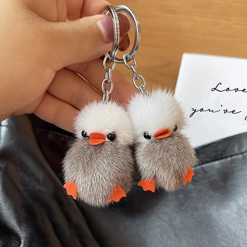 Niedlicher Plüsch-Enten-Schlüsselanhänger, Cartoon-Taschenanhänger, Auto-Ornament, Plüschtier, Handy-Hängezubehör – Detail 7