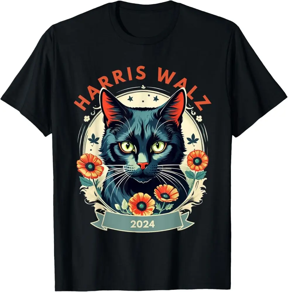 

Harris Walz 2024 Funny Cat Election Kamala Harris Tim Waltz T-Shirt